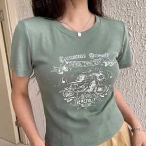 LETTER GRAPHIC TEE SHORT SLEEVE Y2K